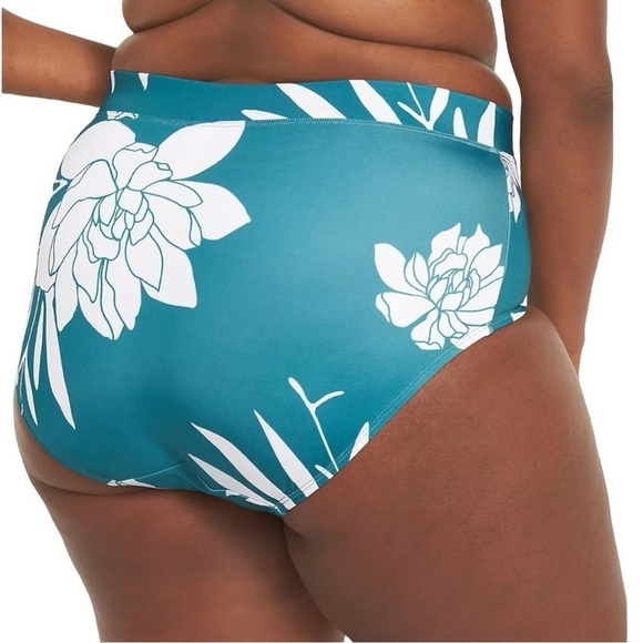 Lane Bryant Mid-Waist Swim Brief in Surf Floral - Picture 2 of 3